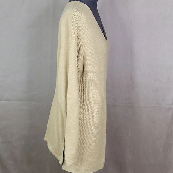 CHICO'S Textured Knit V Neck Tunic Sweater Medium - Picture 4 of 7